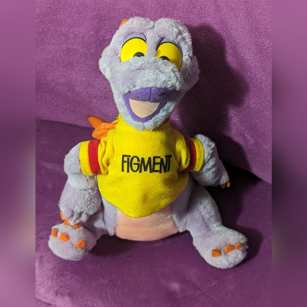 Vintage 1980s Disney Epcot Center Figment Dragon Plushie 10"